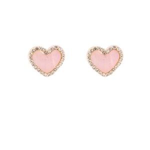 Pave Crystal & Acetate Heart Earrings